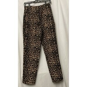 Zara Leopard Print Ankle Pants - Tan & Black